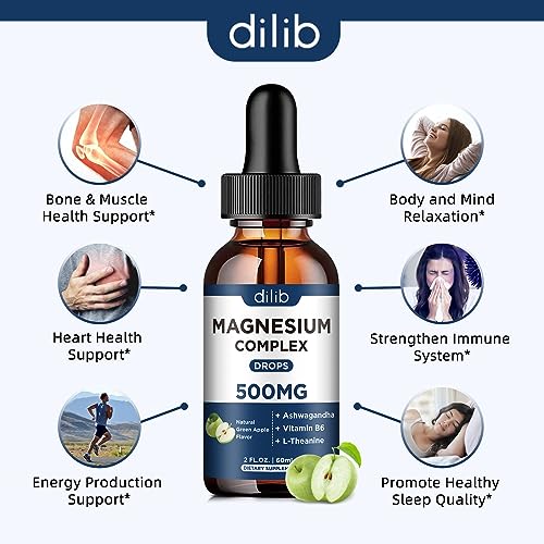 Triple Magnesium Complex Supplement-Magnesium Glycinate, Citrate, Malate Liquid dilib uk supplements