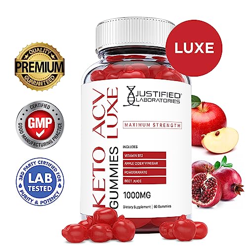 Justified Laboratories Luxe Keto ACV Gummies 1000MG with Pomegranate Juice Beet Root Justified Laboratories uk supplements