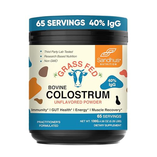 Sandhu's Pure Bovine Colostrum Powder Supplement for Humans |40% IgG Highly Sandhu's uk supplements