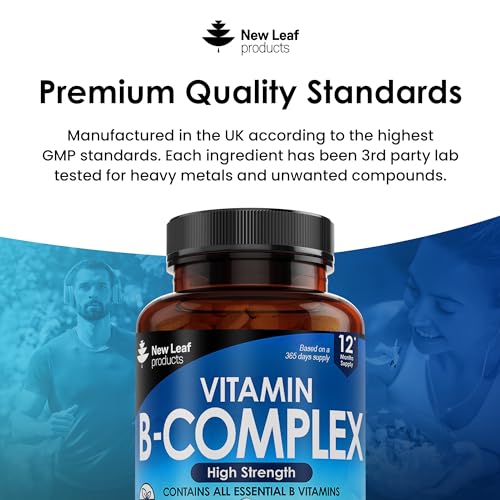 Vitamin B Complex - 365 Small Tablets (One Year Supply) High Strength All 8 B Vitamins NEW LEAF PRODUCTS uk supplements