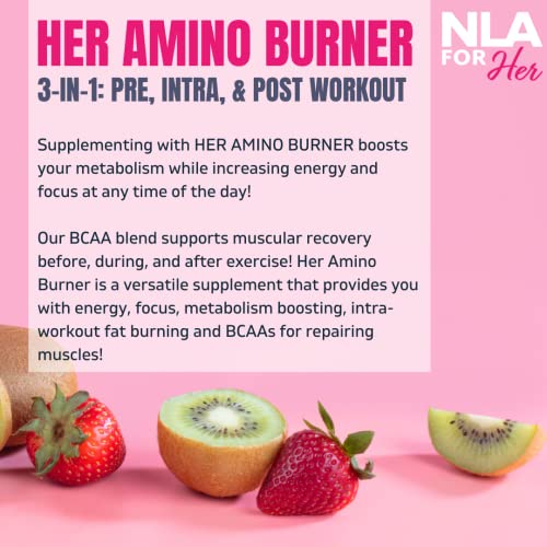 Her Thermogenic Amino Women's Pre Post & Intra Workout Booster (Strawberry Kiwi,30 Servings) NLA for Her uk supplements