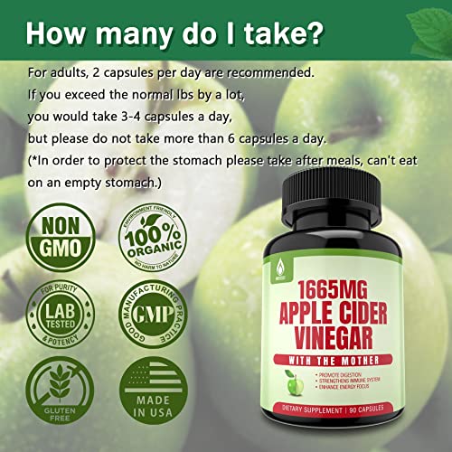 Sugar Free Apple Cider Vinegar Capsules with The Mother, New Formula with Milk Thistle EnvyDeal uk supplements