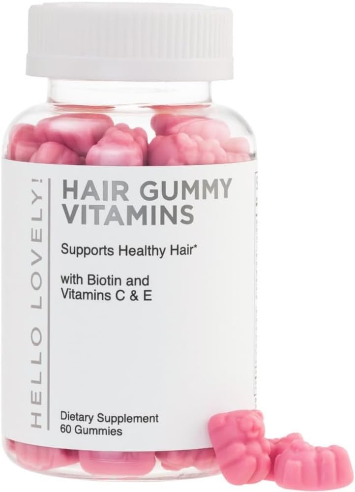 Hello Lovely! Hair Vitamins Gummies with Biotin 5000 mcg Vitamin E & C Support Hair Growt Hello Lovely! uk supplements