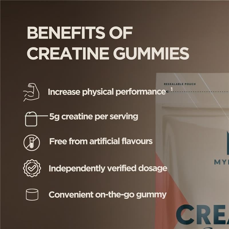 Myprotein Creatine Gummies, 5g Creatine Monohydrate per Serving, Peach, 90 Count, 18 Servings, Chewable Post/Pre Workout Strength & Recovery Sports Nutrition Supplement, Vegan, Non-GMO Myprotein uk supplements
