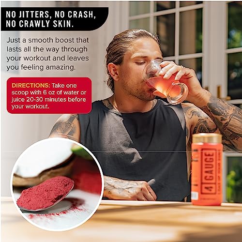 4 Gauge Natural Preworkout Without The Jitters | 30 Servings | Nitric Oxide Booster 4 Gauge uk supplements