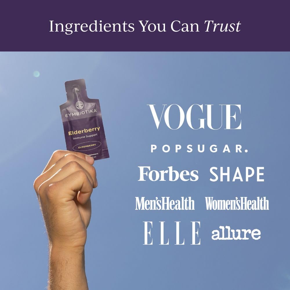 CYMBIOTIKA Adults Elderberry Boost Supplement – Organic Elderberry with Vitamin E for Immune Support – Gluten-Free, Vegan, Keto (Pack of 26) CYMBIOTIKA uk supplements