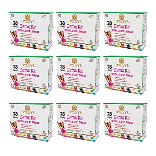 Hyleys Detox Tea for Cleanse and Weight Loss - 28 Day Kit - 84 Tea Bags (9 Pack) HYLEYS uk supplements