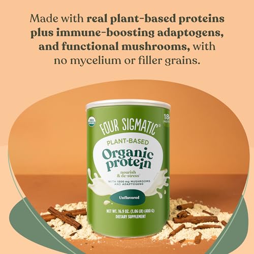 Four Sigmatic Organic Plant-Based Protein Powder Unflavored Protein with Lion’s Mane Four Sigmatic uk supplements