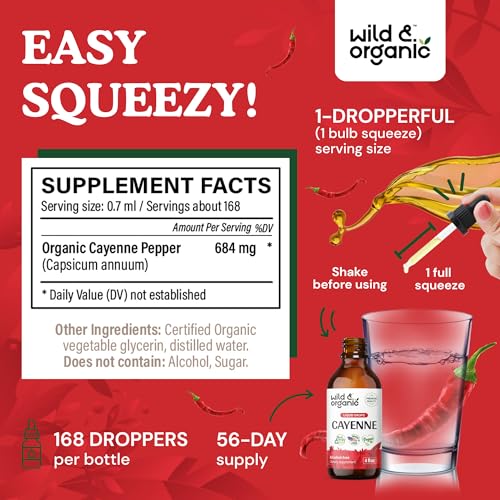 Cayenne Pepper Supplements - Organic Cayenne Pepper Tincture - Cayenne Pepper Liquid Wild & Organic uk supplements