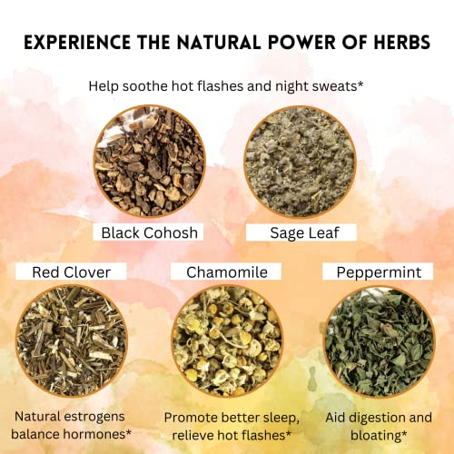 Menopause Tea for Cooling, Hormonal Balance, Relief from Hot Flashes, Night Sweats PCOS Herbal Tea uk supplements