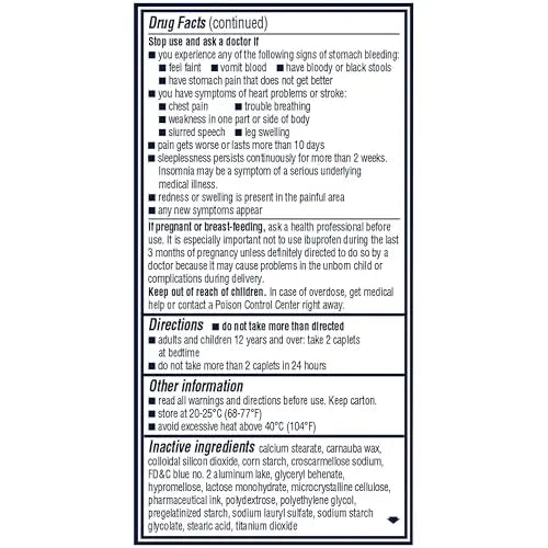 Advil PM Pain Reliever and Nighttime Sleep Aid, Pain Medicine with Ibuprofen for Pain Relief and Diphenhydramine Citrate for a Sleep Aid - 80 Coated Caplets Advil uk supplements
