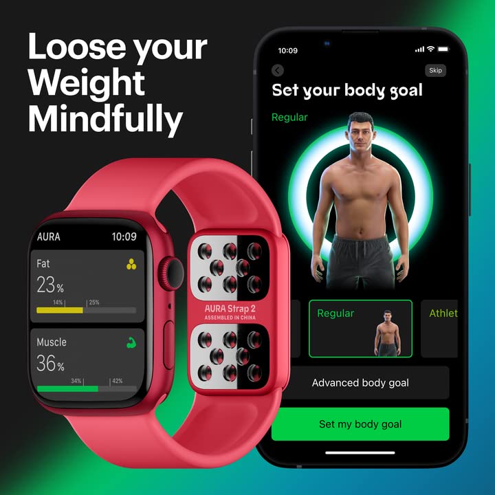 AURA Strap 2 Compatible w Apple Watch – for Body Fat, BMI & Weight Loss - Body Composion AURA Strap uk supplements