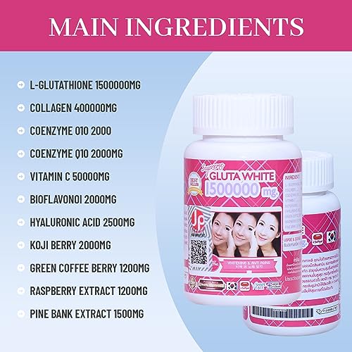 Supreme Gluta White 1500000mg for Skin Lightening, Skin Moisturizer, Collagen Stimulator Healthy Supreme Gluta White uk supplements