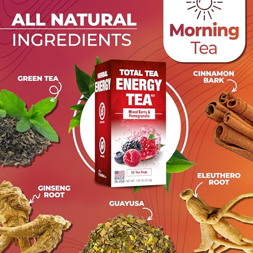 Total Tea Detox Tea & Energy Tea Set - 25 Day Detox Tea - Herbal SIim Tea Total Tea uk supplements