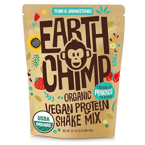 EarthChimp Organic Vegan Protein Powder - with Probiotics - Non GMO, Dairy Free EarthChimp uk supplements