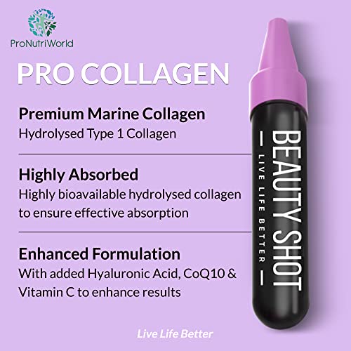 ProNutriWorld Marine Collagen Peptides Shots, Hyaluronic Acid and CoQ10 ProNutriWorld uk supplements