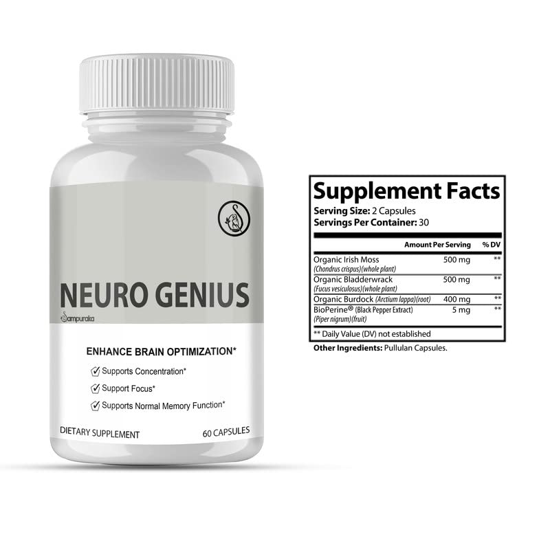 Neuro Genius Advanced Cognitive Support Supplement to uplock Brain Potential Sampuraka uk supplements