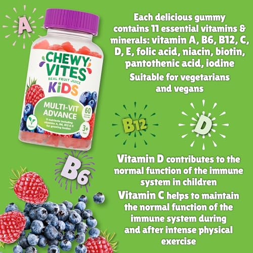 Chewy Vites Kids Multivitamin Advance 60 Gummy Vitamins | 11 Essential Nutrients CHEWY VITES uk supplements