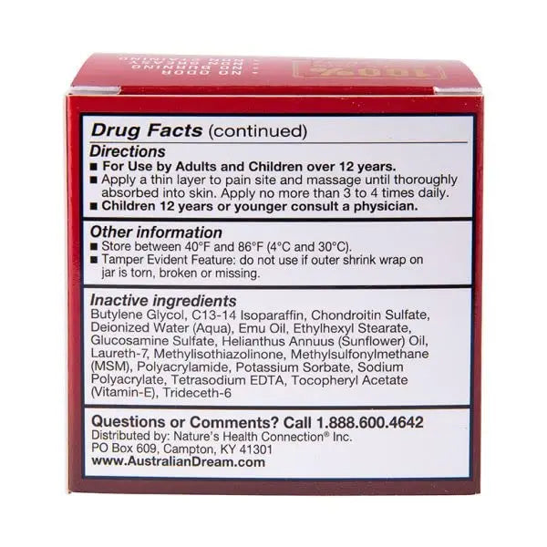 Australian Dream Arthritis Pain Relief Cream - 4oz, Pack of 6 VELOSVIE uk supplements