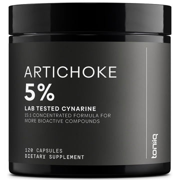 Toniiq Artichoke Extract 15:1 – with 5% Cynarin (60 mg) – 120 Vegan Capsules – Liver & Digestive Support - Lab Tested - Non-GMO Toniiq uk supplements