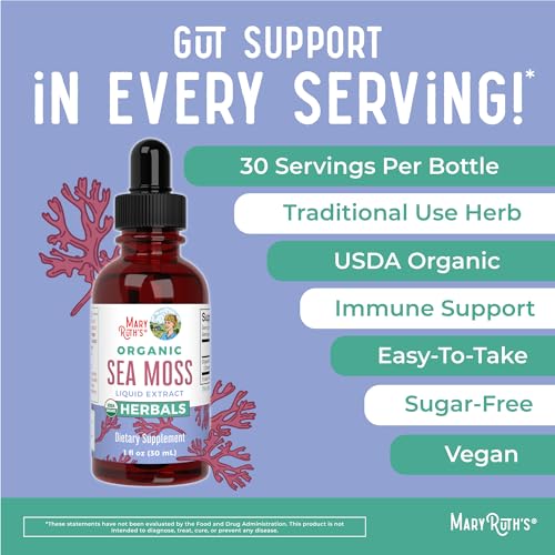 MaryRuth's Irish Sea Moss Liquid Drops | Sugar Free | SeaMoss for Gut Health and Immune MaryRuth Organics uk supplements