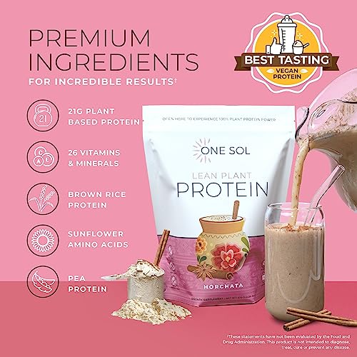 One Sol Lean Plant Protein Powder Horchata, Low Carb, Gluten Free One Sol uk supplements