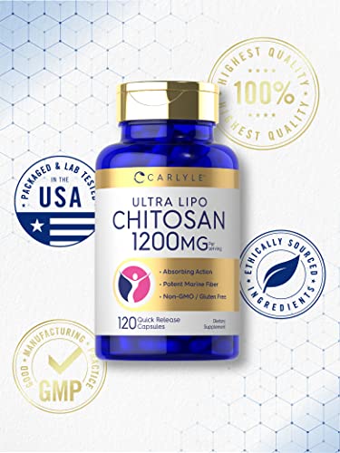 Carlyle Chitosan Supplement 1200mg | 120 Quick Release Capsules | Non-GMO Carlyle uk supplements