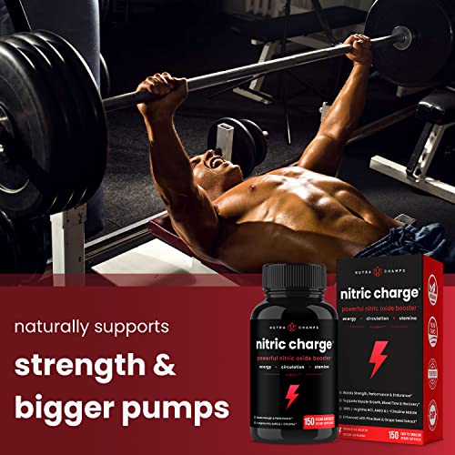 Nitric Oxide Supplement | L-Arginine, L Citrulline Malate, AAKG, Pine Bark, Grape Seed NutraChamps uk supplements