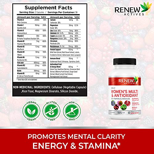 Renew Actives Women's Multi-Vitamin & Antioxidant: Daily Health Supplement for Woman Renew Actives uk supplements