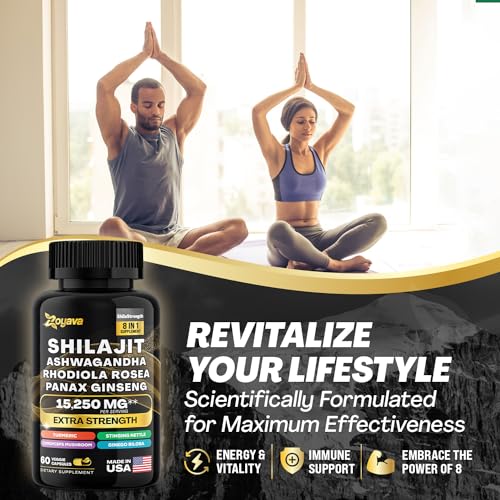 Zoyava Shilajit Pure Himalayan 9000MG,Energy Booster Ashwagandha 2000MG Zoyava uk supplements