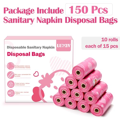 150Pcs Sanitary Napkin Disposal Bags, Luxiv Pink Disposable Sanitary Bag Personal Care Disposal Bags Luxiv uk supplements