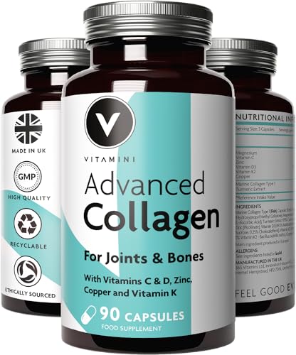 Premium Advanced Collagen Complex for Joint and Bone Health – High Strength Marine Collagen with Vitamin D3 V Vitamini uk supplements