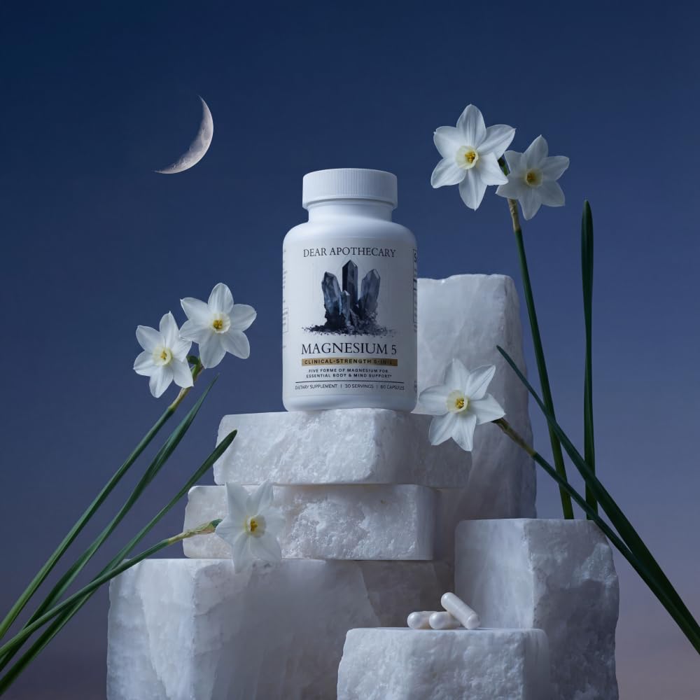 Magnesium Complex Supplement - 5 Forms Citrate Glycinate Malate Oxide Aquamin - Multi Magnesium Blend - High Absorption Chelated - Essential Mineral - Non-GMO Gluten-Free - 60 Capsules Dear Apothecary uk supplements