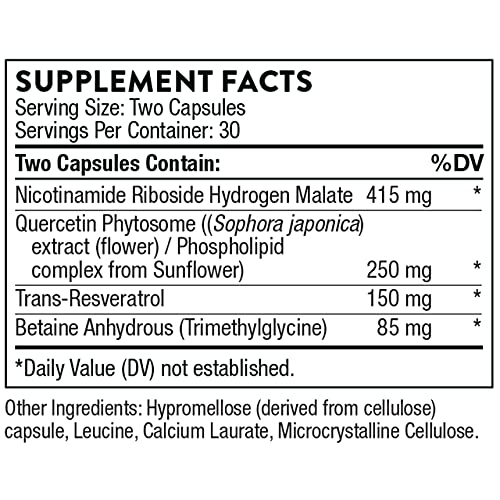 THORNE ResveraCel - Nicotinamide Riboside with Quercetin Phytosome and Resveratrol THORNE uk supplements