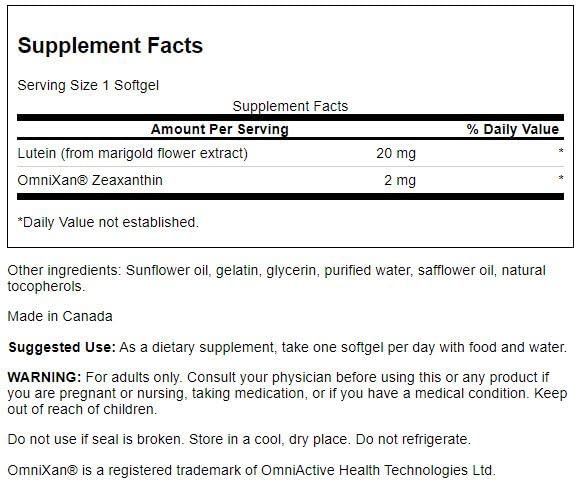 Swanson Synergistic Eye Health - Lutein and Zeaxanthin Supplement Swanson uk supplements