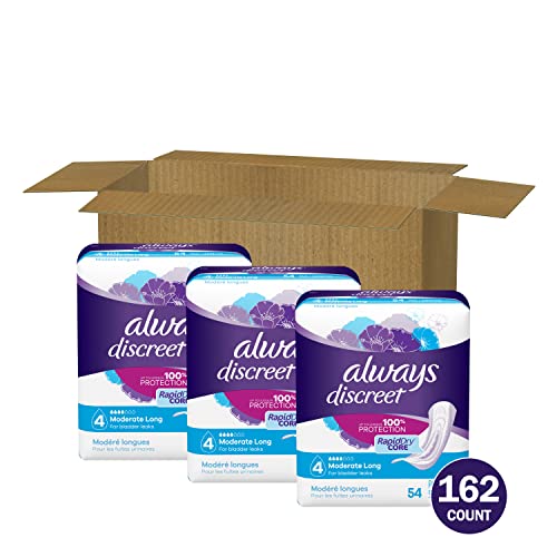 Always Discreet Adult Moderate Long Incontinence Pads, Up to 100% Leak Always Discreet uk supplements