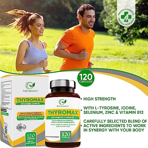 Natures Zest Thyroid Support Supplement for Women & Men - 120 Vegan Capsules Natures Zest uk supplements