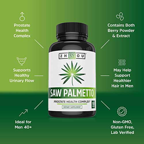 Zhou Nutrition Saw Palmetto Extract 500 mg, Prostate Health, Urinary Tract Support, DHT Zhou Nutrition uk supplements