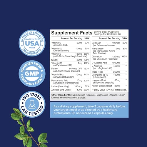 Prenatal Multivitamin Male Fertility Supplement 180ct - Mens Fertility Supplement Natures Craft uk supplements