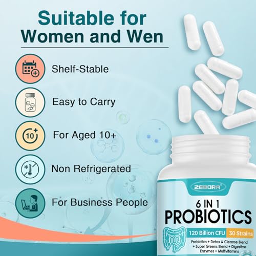ZEBORA Probiotics for Women-Men Digestive Health with 120 Billion CFUs, Mens-Womens ZEBORA uk supplements