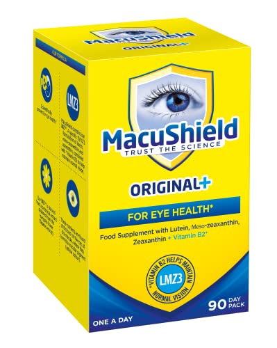MacuShield Original Plus Capsules - 90 Day Pack, Eye Health Food Supplement containing Macushield uk supplements