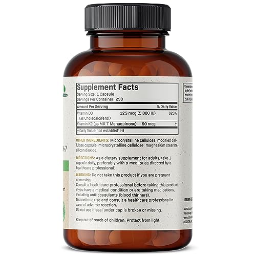 Futurebiotics Vitamin K2 (MK7) with D3 Supplement - Non-GMO Formula - 5000 IU Vitamin Futurebiotics uk supplements