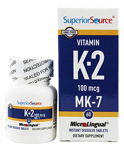 Superior Source Vitamin K2 MK-7 (Menaquinone-7), 100 mcg, Quick Dissolve MicroLignual Superior Source uk supplements