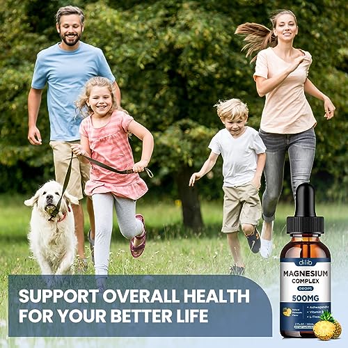 Triple Magnesium Complex Supplement-Magnesium Glycinate, Citrate, Malate Liquid Drops dilib uk supplements