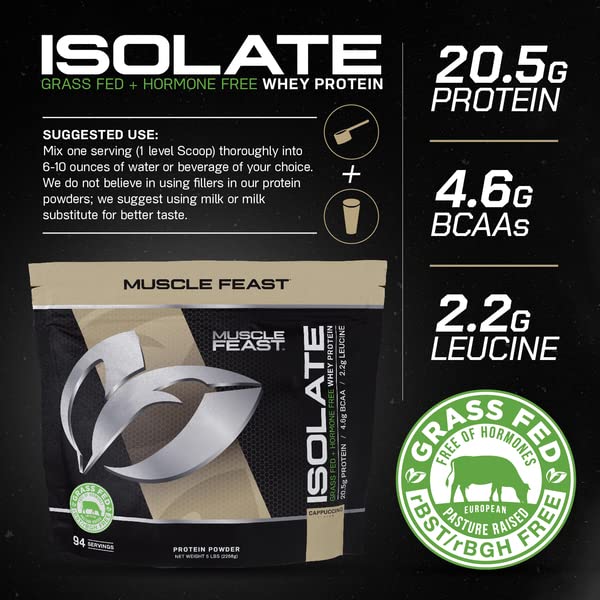 Muscle Feast Grass-Fed Whey Protein Isolate, All Natural Hormone Free Pasture Raised Muscle Feast uk supplements