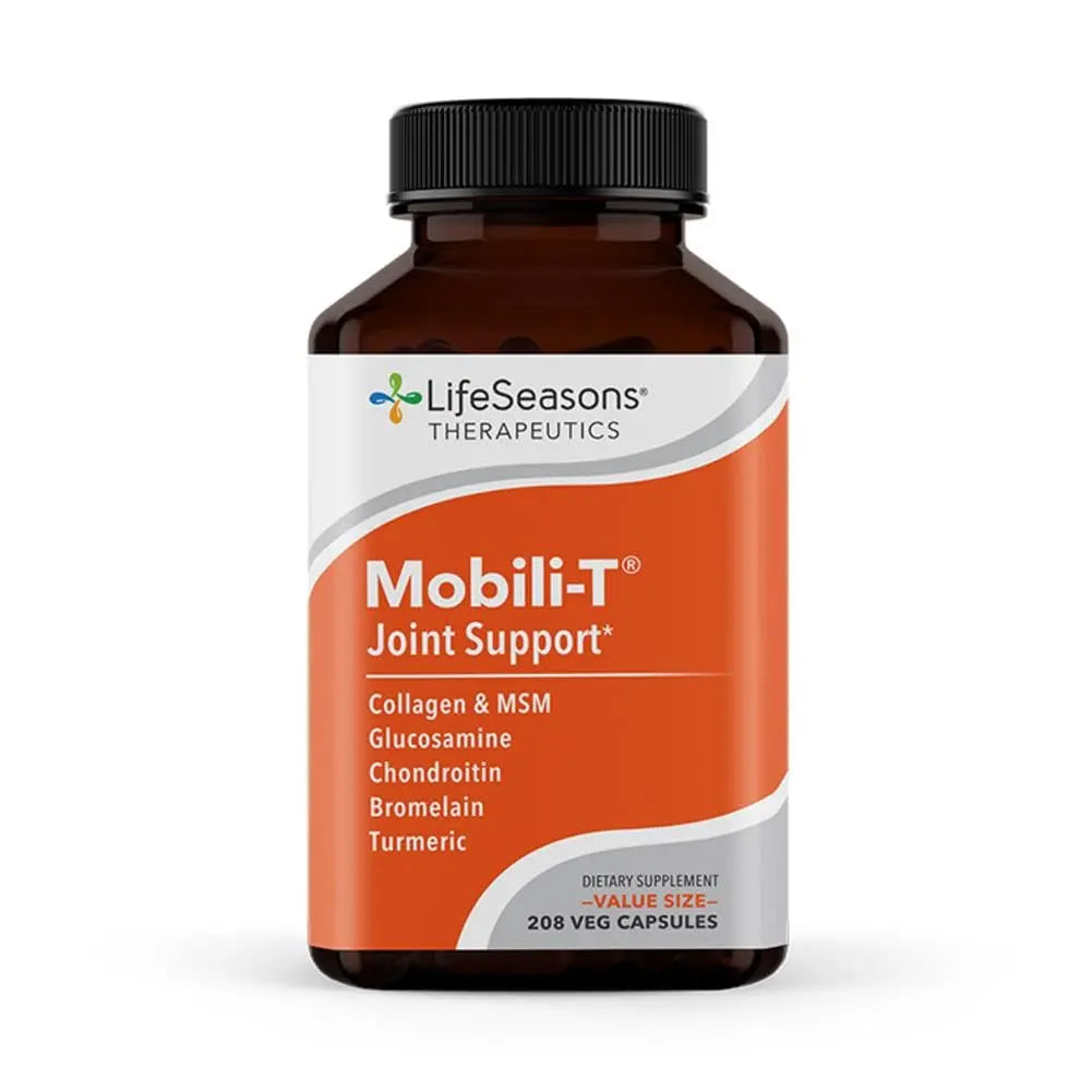 LifeSeasons Mobili-T - Joint Support Supplement - Reduces Aches & Discomforts - Increase Range of Motion - Rebuild Tissue & Cartilage - MSM Chondroitin Collagen Glucosamine & Turmeric - 208 Capsules LifeSeasons uk supplements