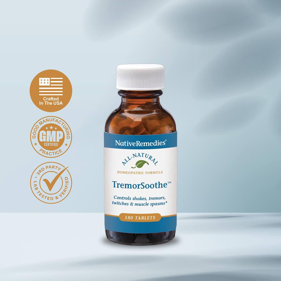 Native Remedies TremorSoothe - Natural Homeopathic Formula to Temporarily Control Shakes, Tremors, Muscle Spasms and Twitches -180 Tablets Native Remedies uk supplements