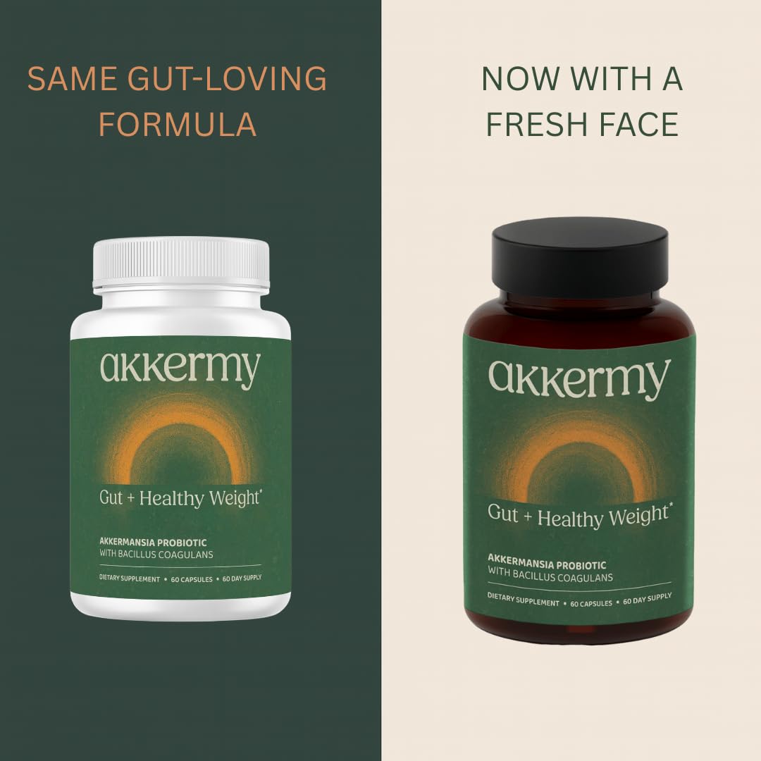 Akkermansia Probiotic for Appetite Suppressant & Craving Control | Increases GLP-1 for Weight Loss | 60 Day Supply | Made in USA | Bacillus Coagulans, B2, D3 & Chromium | SIBO Friendly, Vegan Akkermy uk supplements