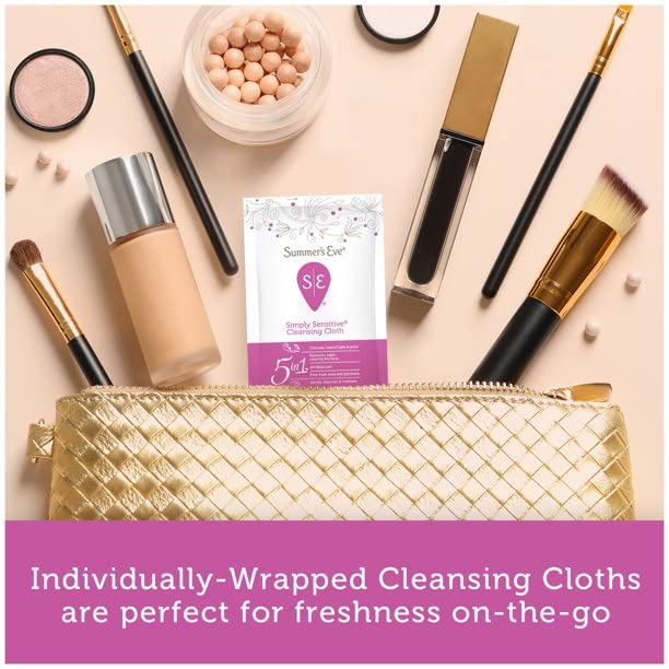 Summer's Eve Feminine Cleansing Cloths | Sensitive Skin | 16 Each | Pack of 2 Pink Rhyme uk supplements