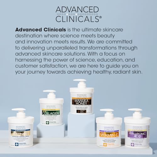 Advanced Clinicals Retinol Cream. Value Set- Two spa size 16oz bottles with pump Advanced Clinicals uk supplements